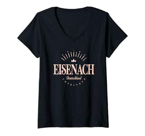 Damen Eisenach Deutschland | Eisenach Thüringen Deutschland Modern T-Shirt mit V-Ausschnitt von German Contemporary Designs