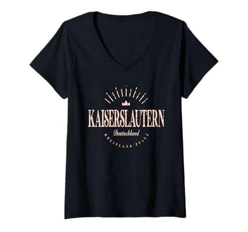 Damen Kaiserslautern Deutschland | Kaiserslautern Deutschland Modern T-Shirt mit V-Ausschnitt von German Contemporary Designs