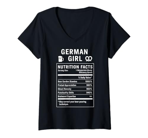 Damen Stolze deutsche Frauen mit Deutschen Wurzeln T-Shirt mit V-Ausschnitt Damen Stolze deutsche Frauen mit Deutschen Wurzeln T-Shirt mit V-Ausschnitt von German Cultural Gifts For Women