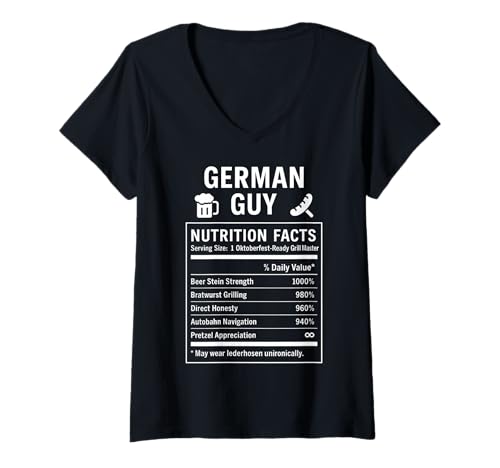 Damen Lustige deutsche Männer T-Shirt mit V-Ausschnitt Damen Lustige deutsche Männer T-Shirt mit V-Ausschnitt von German Culture Gifts for Men of German