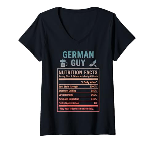 Damen Lustige deutsche Männer T-Shirt mit V-Ausschnitt Damen Lustige deutsche Männer T-Shirt mit V-Ausschnitt von German Culture Gifts for Men of German