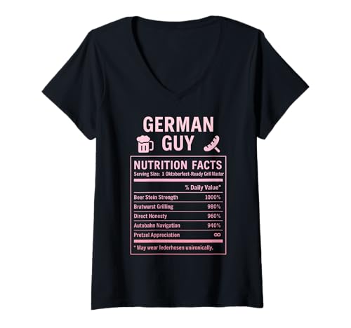 Damen Lustige deutsche Männer T-Shirt mit V-Ausschnitt Damen Lustige deutsche Männer T-Shirt mit V-Ausschnitt von German Culture Gifts for Men of German
