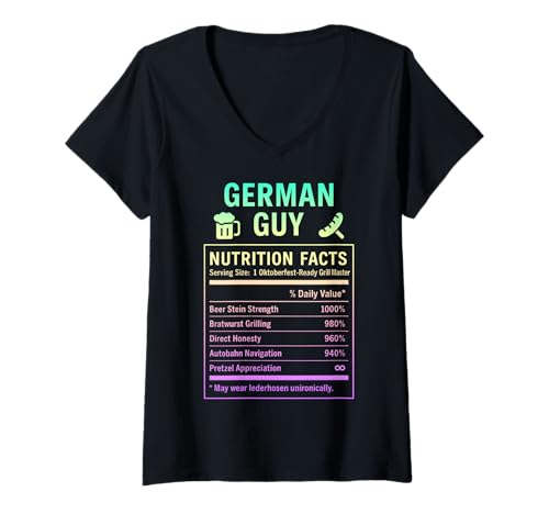 Damen Lustige deutsche Männer T-Shirt mit V-Ausschnitt Damen Lustige deutsche Männer T-Shirt mit V-Ausschnitt von German Culture Gifts for Men of German
