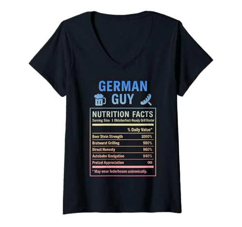 Damen Lustige deutsche Männer T-Shirt mit V-Ausschnitt Damen Lustige deutsche Männer T-Shirt mit V-Ausschnitt von German Culture Gifts for Men of German
