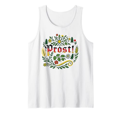 Vintage Oktoberfest German Prost Beer Drinking Men Women Tank Top von German Prost Oktoberfest Celebration Wear