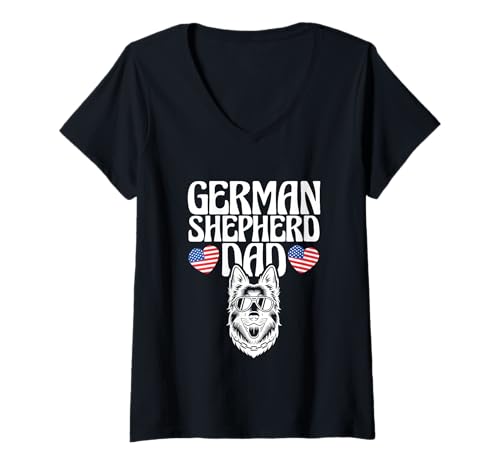 Damen Deutscher Schäferhund Hundeliebhaber Vater Deutscher Schäferhund Papa T-Shirt mit V-Ausschnitt Damen Deutscher Schäferhund Hundeliebhaber Vater Deutscher Schäferhund Papa T-Shirt mit V-Ausschnitt von German Shepherd Dad Dog Lover Gift