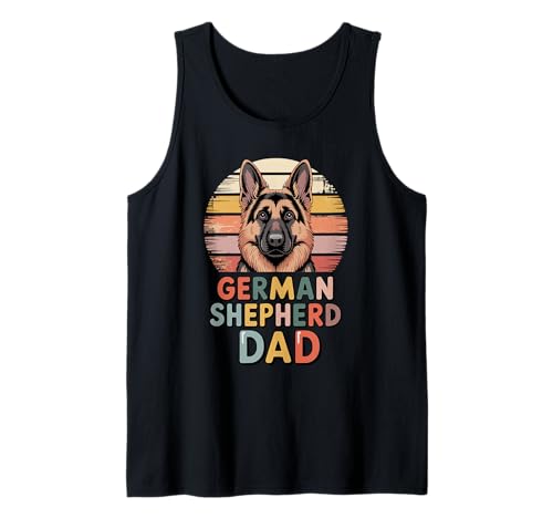 Herren Retro German Shepherd Dad GSD Tank Top von German Shepherd Dog Lover Gifts