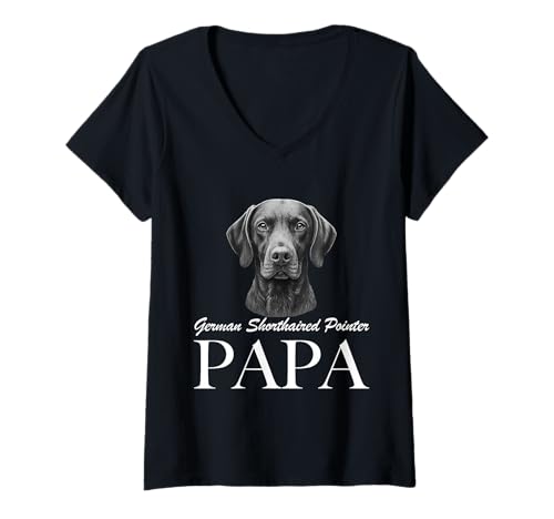 Damen Deutsch Kurzhaar Papa Amazon T-Shirt mit V-Ausschnitt Damen Deutsch Kurzhaar Papa Amazon T-Shirt mit V-Ausschnitt von German Shorthaired Pointer Dad Papa