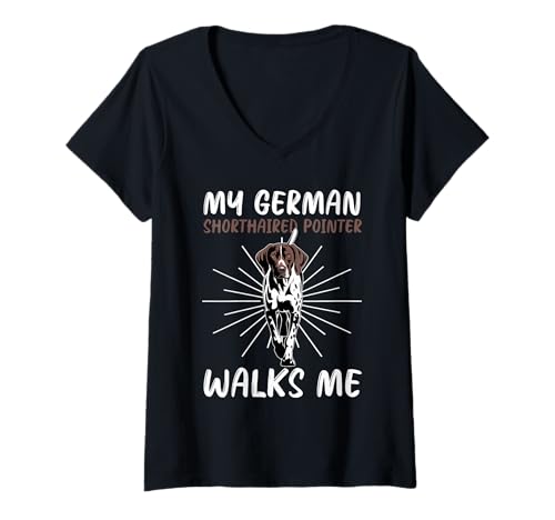Damen Deutsch Kurzhaar Zeiger Hund T-Shirt mit V-Ausschnitt Damen Deutsch Kurzhaar Zeiger Hund T-Shirt mit V-Ausschnitt von German Shorthaired Pointer Gifts for Men and Women