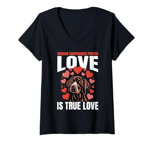 Damen Deutsch Kurzhaar Zeiger Hund T-Shirt mit V-Ausschnitt Damen Deutsch Kurzhaar Zeiger Hund T-Shirt mit V-Ausschnitt von German Shorthaired Pointer Gifts for Men and Women