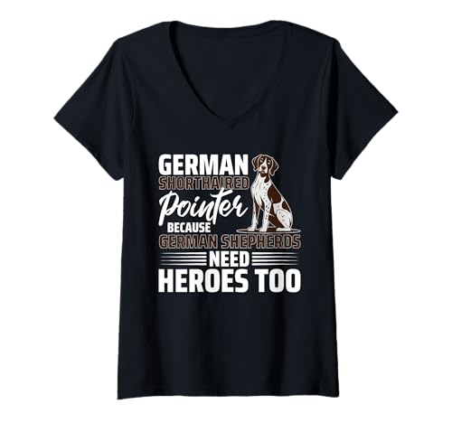 Damen Deutsch Kurzhaar Zeiger Hund T-Shirt mit V-Ausschnitt Damen Deutsch Kurzhaar Zeiger Hund T-Shirt mit V-Ausschnitt von German Shorthaired Pointer Gifts for Men and Women