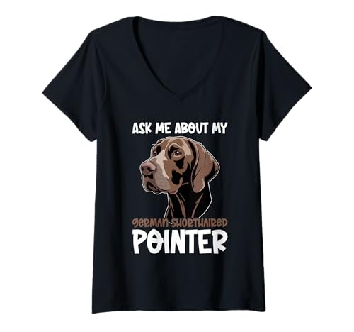Damen Deutsch Kurzhaar Zeiger Hund T-Shirt mit V-Ausschnitt Damen Deutsch Kurzhaar Zeiger Hund T-Shirt mit V-Ausschnitt von German Shorthaired Pointer Gifts for Men and Women