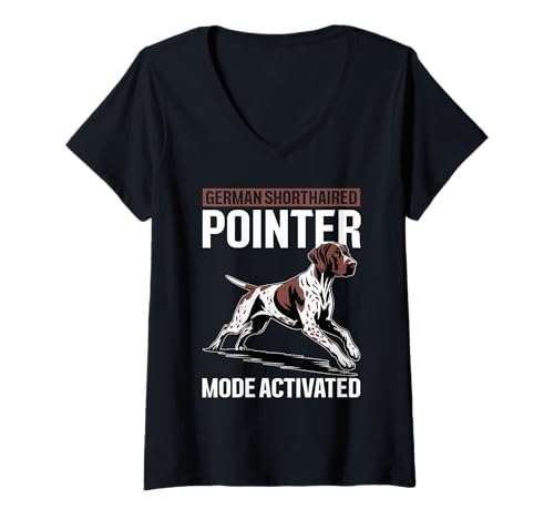Damen Deutsch Kurzhaar Zeiger Hund T-Shirt mit V-Ausschnitt Damen Deutsch Kurzhaar Zeiger Hund T-Shirt mit V-Ausschnitt von German Shorthaired Pointer Gifts for Men and Women