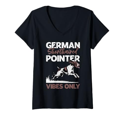 Damen Deutsch Kurzhaar Zeiger Hund T-Shirt mit V-Ausschnitt Damen Deutsch Kurzhaar Zeiger Hund T-Shirt mit V-Ausschnitt von German Shorthaired Pointer Gifts for Men and Women