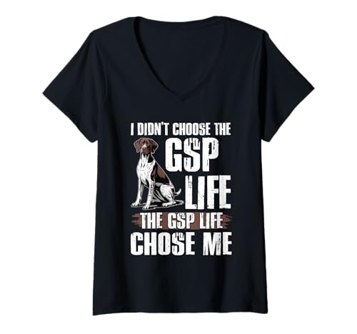Damen Deutsch Kurzhaar Zeiger Hund T-Shirt mit V-Ausschnitt Damen Deutsch Kurzhaar Zeiger Hund T-Shirt mit V-Ausschnitt von German Shorthaired Pointer Gifts for Men and Women