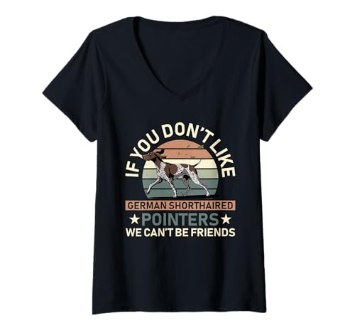 Damen Deutsch Kurzhaar Zeiger Hund T-Shirt mit V-Ausschnitt Damen Deutsch Kurzhaar Zeiger Hund T-Shirt mit V-Ausschnitt von German Shorthaired Pointer Gifts for Men and Women