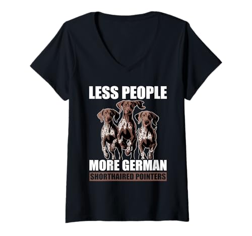 Damen Deutsch Kurzhaar Zeiger Hund T-Shirt mit V-Ausschnitt Damen Deutsch Kurzhaar Zeiger Hund T-Shirt mit V-Ausschnitt von German Shorthaired Pointer Gifts for Men and Women