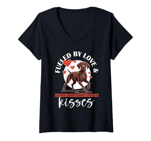 Damen Deutsch Kurzhaar Zeiger Hund T-Shirt mit V-Ausschnitt Damen Deutsch Kurzhaar Zeiger Hund T-Shirt mit V-Ausschnitt von German Shorthaired Pointer Gifts for Men and Women