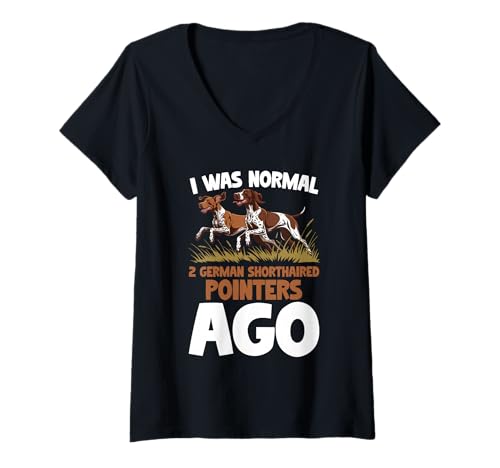Damen Deutsch Kurzhaar Zeiger Hund T-Shirt mit V-Ausschnitt Damen Deutsch Kurzhaar Zeiger Hund T-Shirt mit V-Ausschnitt von German Shorthaired Pointer Gifts for Men and Women