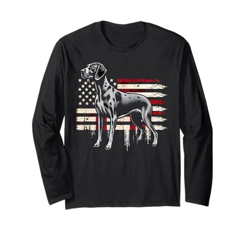 Patriotische Grafik für Frauen – Vintage amerikanische Flagge Hund Haustier Langarmshirt Patriotische Grafik für Frauen – Vintage amerikanische Flagge Hund Haustier Langarmshirt von German Shorthaired Pointer Gifts