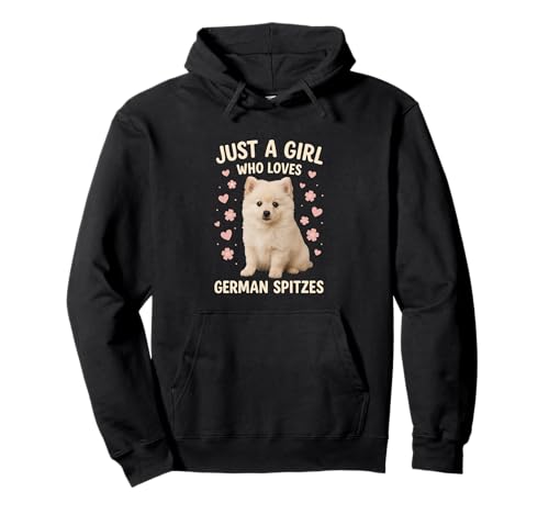 Nur EIN Mädchen, das Deutschen Spitz liebt Pullover Hoodie von German Spitz Dog
