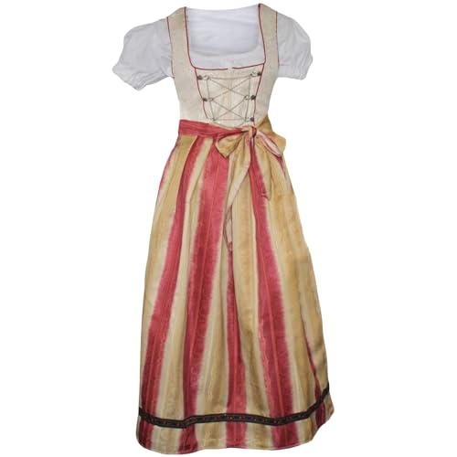 3-teiliges Dirndl set Lange Dirndel Lang dirndlbluse dirndlschürze, Größe:46 von German Wear