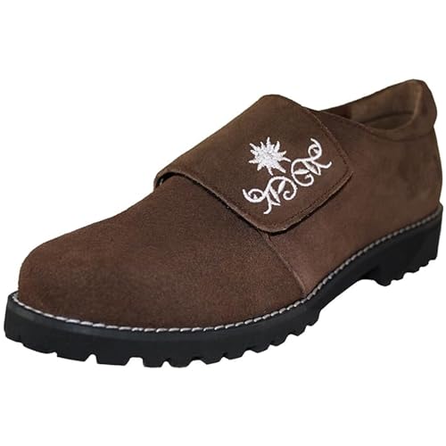 German Wear Haferlschuhe Damen Trachtenschuhe leicht Lederschuhe Schuhe Bestickt Edelweiss in braun 37 EU von German Wear