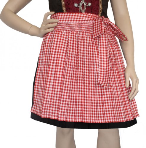 Dirndlschürze Trachtenschürze Mini Dirndl Dirndel Rot Kariert, Größe:42 von German Wear