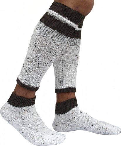 German Wear, 2-teilig Loferl Trachtensocken Trachten strümpfe Wadenwärmer, Größe:39-42;Sockenfarbe:Hellbeige/meliert von German Wear