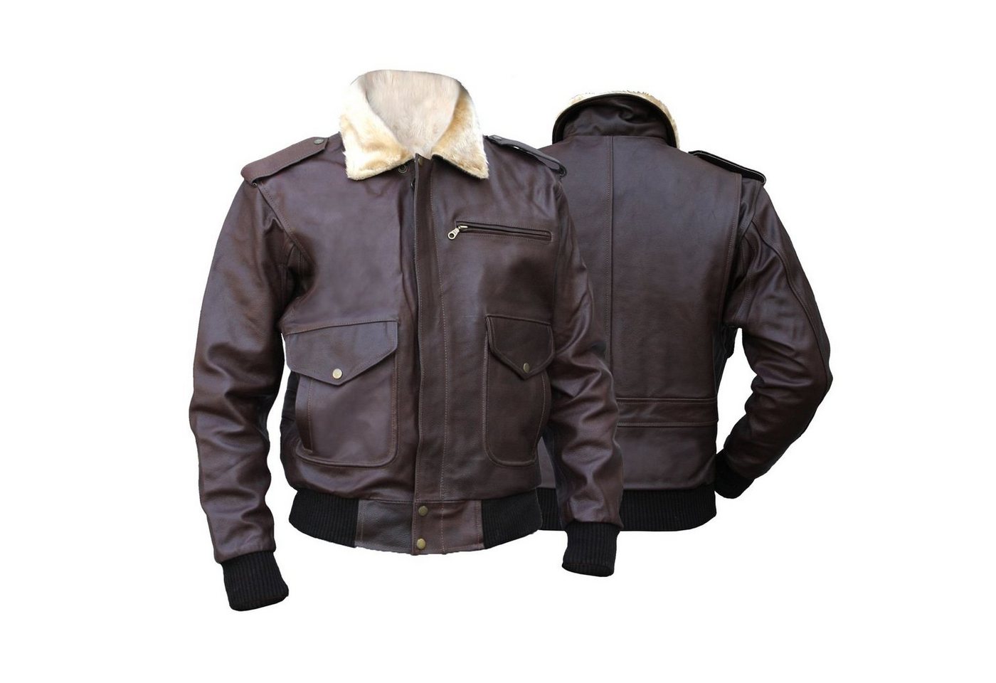 German Wear Bomberjacke GW410J Brown Lederjacke Bomberjacke Rockerjacke von German Wear