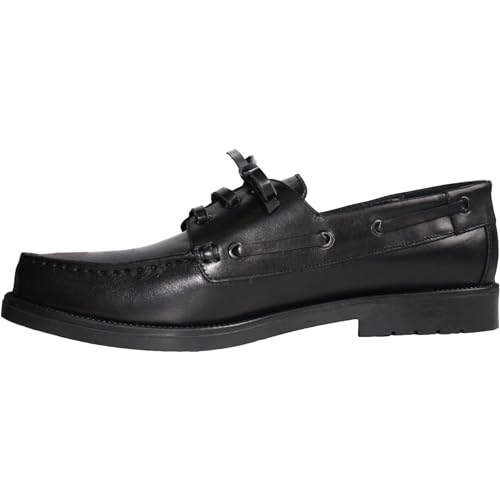 German Wear Bootsschuhe Segelschuhe Halbschuhe aus Echtleder Rindsleder Schuhe schwarz, Schuhgröße:41 von German Wear