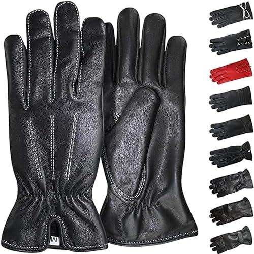 German Wear Damen Lederhandschuhe Lammnappa Handschuhe echtleder winter Handschuhe Gl-10 Schwarz - L=8 Handumfang 22cm von German Wear