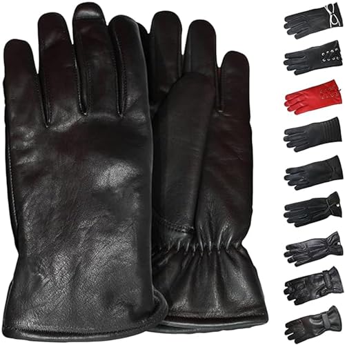 German Wear Damen Lederhandschuhe Lammnappa Handschuhe echtleder winter Handschuhe Gl-3 Schwarz - M=7 Handumfang 19cm von German Wear
