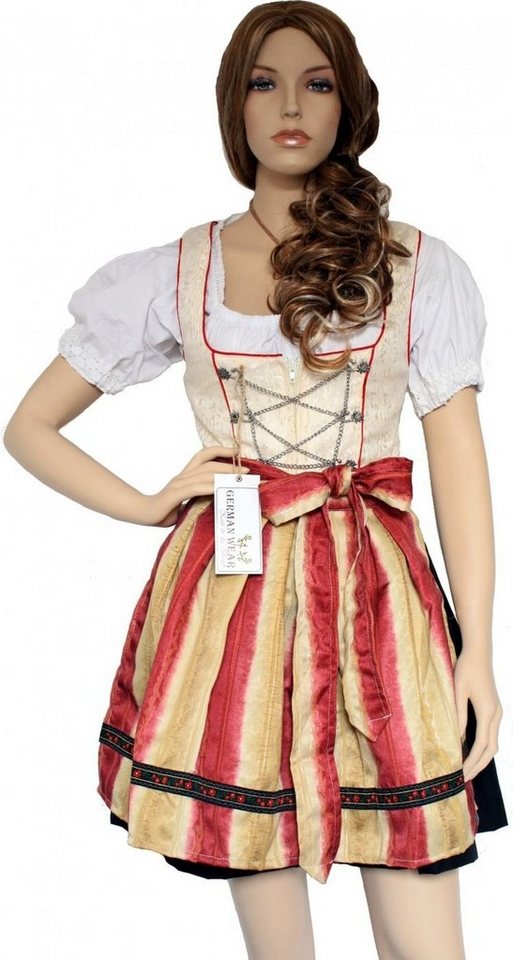 German Wear Dirndl GW1306 3-teilig Mini Dirndl Set Dirndel CREME Trachtenmode von German Wear