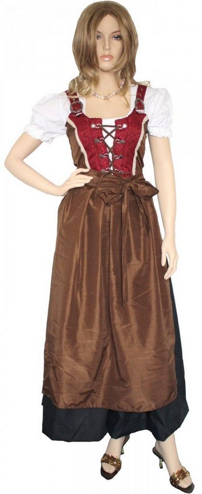 German Wear Dirndl GW1351 4-teiliges Dirndlset Lang-Dirndl+Bluse+2x Schürzen von German Wear