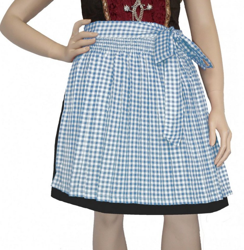 German Wear Dirndlschürze GW1603-1-hellblau Kariert, Dirndl Schürze Trachtenschürze Dirndel Tracht Blau 45cm von German Wear