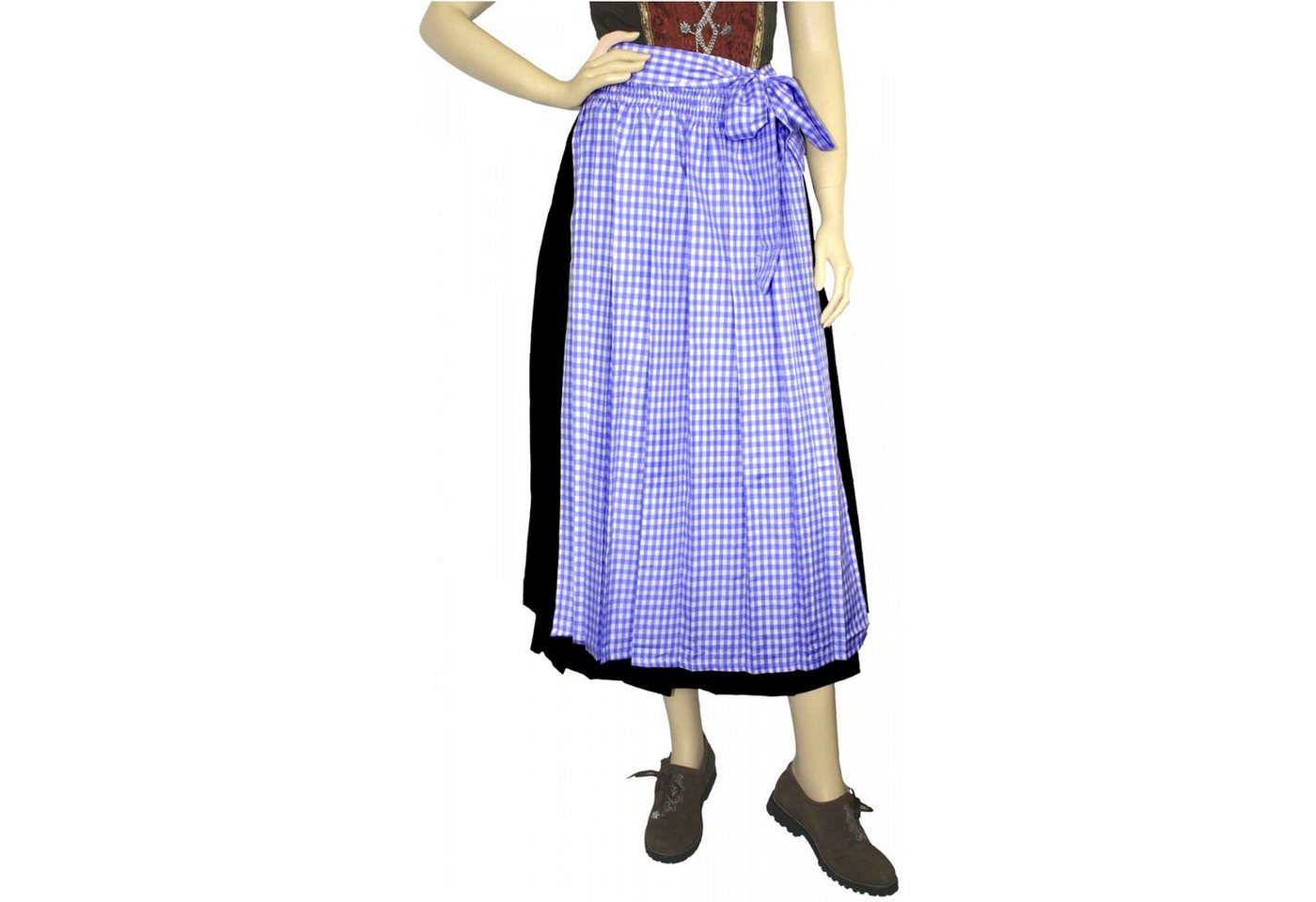 German Wear Dirndlschürze GW1603-3-dunkelblau karriert, Lange Dirndl Schürze Trachtenschürze Dirndel Blau von German Wear