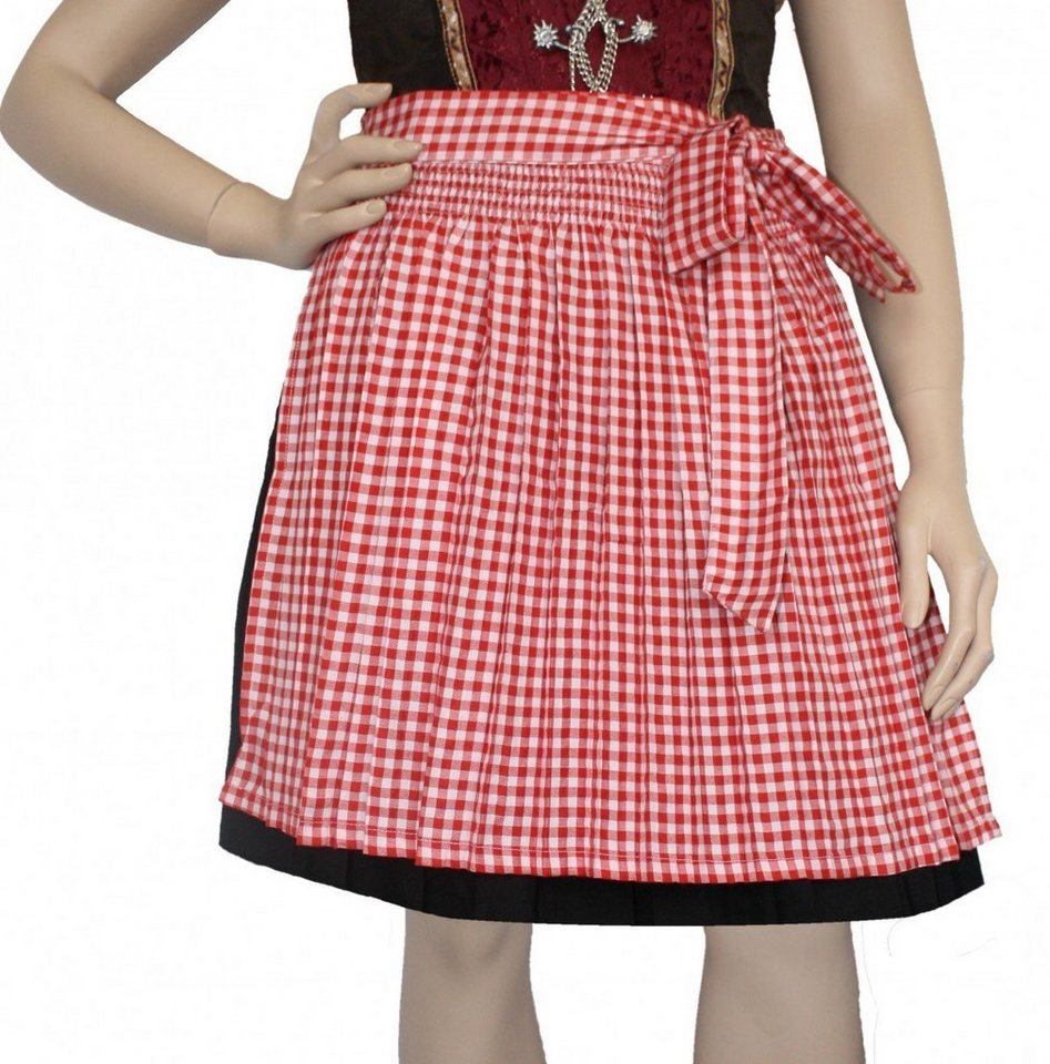 German Wear Dirndlschürze GW1604-1 Rot, Dirndlschürze Trachtenschürze Mini Dirndl Dirndel Rot Kariert von German Wear