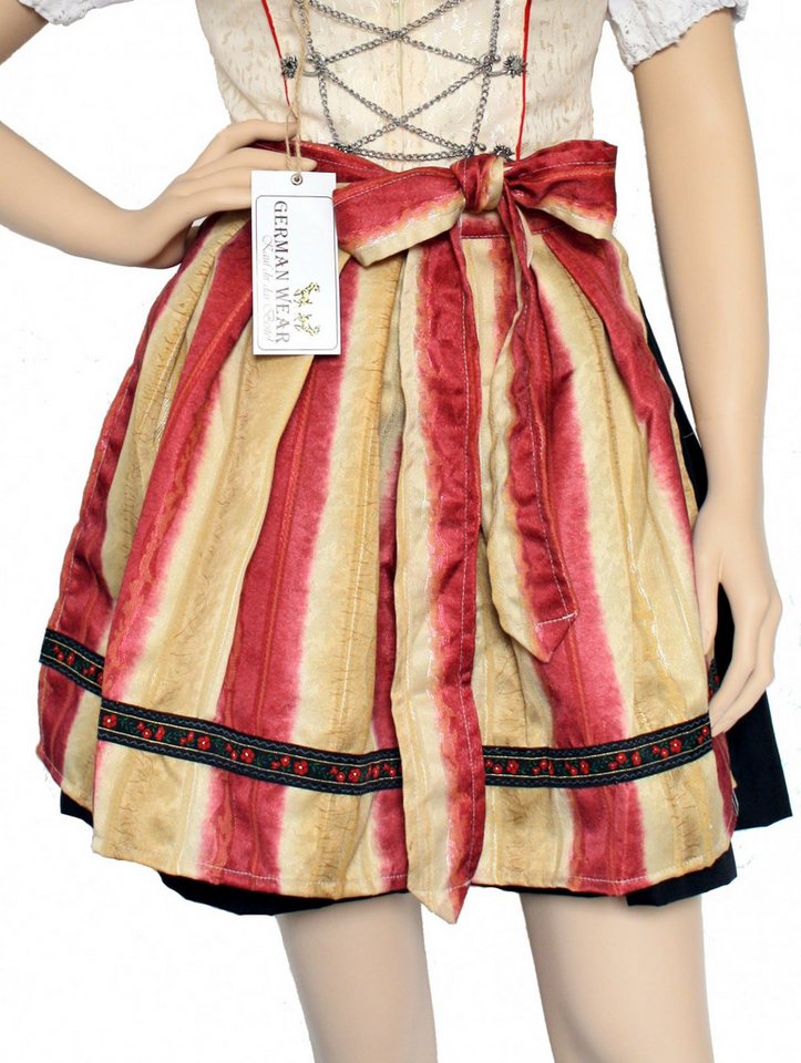 German Wear Dirndlschürze GW1606-1 rot/gelb, Mini Dirndlschürze Trachtenschürze Rot Gelb von German Wear