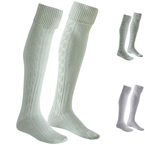 German Wear EXTRA Lange Trachtensocken Strümpfe Trachtenlederhose Socken aus Wolle Natur 75cm, Größe:43-46 von German Wear