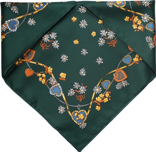 German Wear Halstuch Trachtentuch mit Herzmuster nikituch 53x53cm dunkelgrün German Wear Halstuch Trachtentuch mit Herzmuster nikituch 53x53cm dunkelgrün von German Wear