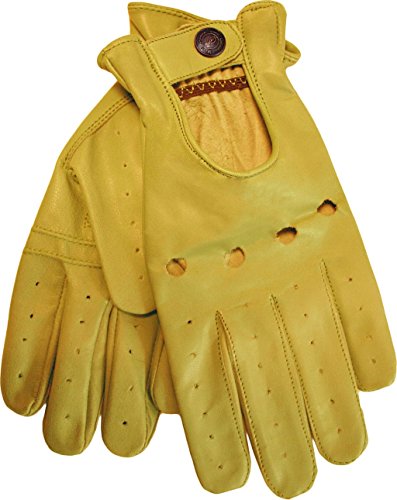 German Wear Herren Driving Autofahrer-Handschuhe Lederhandschuh in gelb M von German Wear