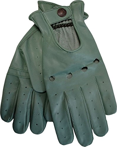 German Wear Herren Driving Autofahrer-Handschuhe Lederhandschuh in seegruen L von German Wear