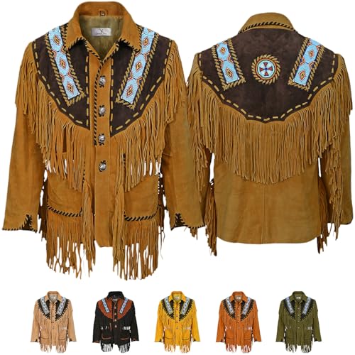 German Wear Herren Indianer Westernjacke Reiter Jacke Western-Lederjacke Tracht Jacke 52 Braun German Wear Herren Indianer Westernjacke Reiter Jacke Western-Lederjacke Tracht Jacke 52 Braun von German Wear