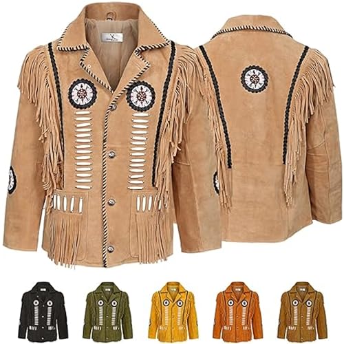 German Wear Herren Indianer Westernjacke Reiter Jacke Western-Lederjacke Tracht jacke, 56, Beige German Wear Herren Indianer Westernjacke Reiter Jacke Western-Lederjacke Tracht jacke, 56, Beige von German Wear