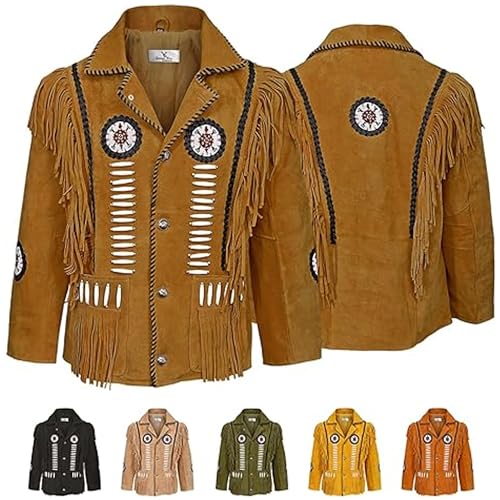 German Wear Herren Indianer Westernjacke Reiter Jacke Western-Lederjacke Tracht jacke, 58, Braun German Wear Herren Indianer Westernjacke Reiter Jacke Western-Lederjacke Tracht jacke, 58, Braun von German Wear