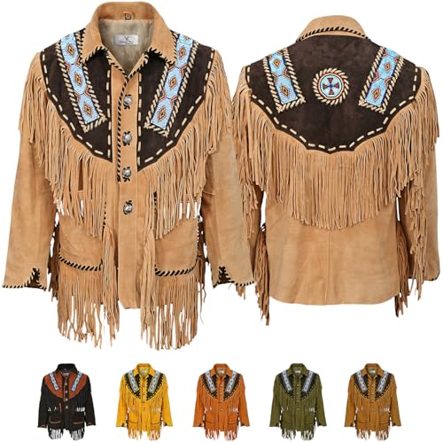 German Wear Herren Indianer Westernjacke Reiter Jacke Western-Lederjacke Tracht jacke 48 Beige German Wear Herren Indianer Westernjacke Reiter Jacke Western-Lederjacke Tracht jacke 48 Beige von German Wear