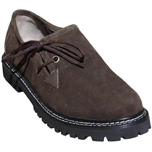 German Wear Herren Trachtenschuhe Haferlschuhe Lederschuhe Braun, Schwarz & Kastanienbraun, Schuhgröße:42;Farbe:Dunkelbraun von German Wear