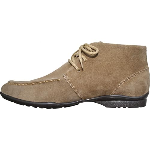 German Wear Leder Desert Boots Stiefeletten Schnürschuhe Wildleder Schuhe Blau, Beige, Braun & Schwarz 44 EU Beige von German Wear
