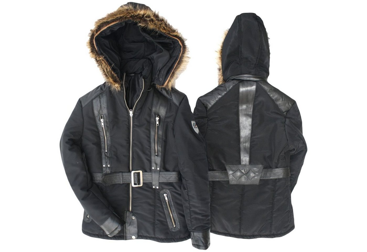 German Wear Lederjacke Trend 421J Black Kurz Damen Jacke aus Textilien und Lammnappa Schwarz von German Wear